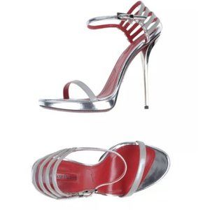 Cesare Paciotti Metallic Leather Heel in Silver - US 8.5 / EU 38.5